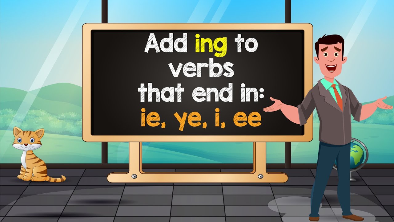 How to add ing to verbs that end in ie, ye, i, ee