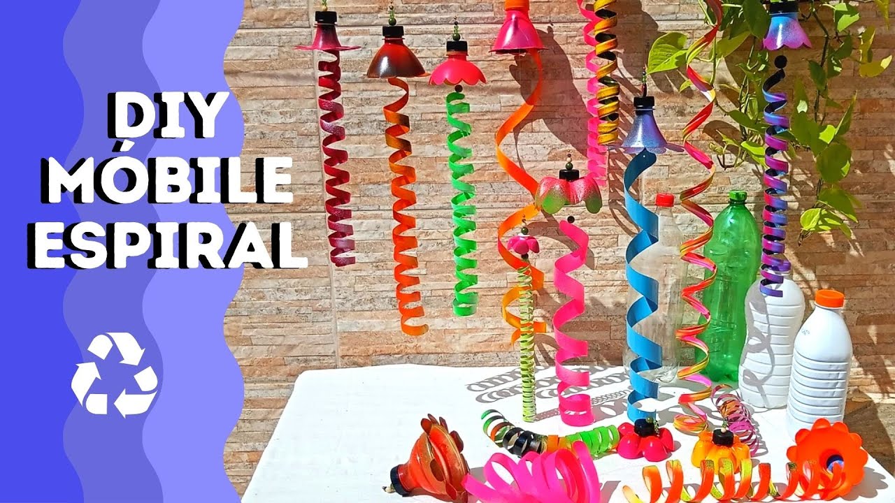 Como fazer MÓBILES ESPIRAIS com GARRAFAS PLÁSTICAS