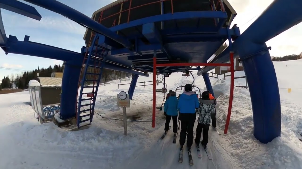 Alpine Ski POV Mont Gabriel Quebec canada march 14 2022 anthony leccisi