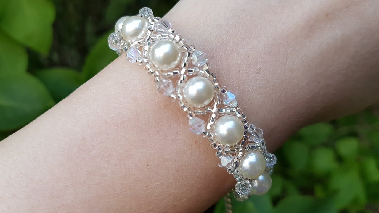 Браслет из бусин и бисера/Браслет из бисера/Браслет из биконусов/Beaded Bracelet/Beaded Bicone brace