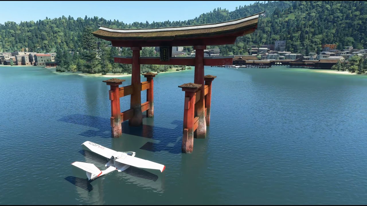 Torii Gate at Miyajima Island (Japan): Stunts and Scenic Views in Microsoft Flight Simulator 2020