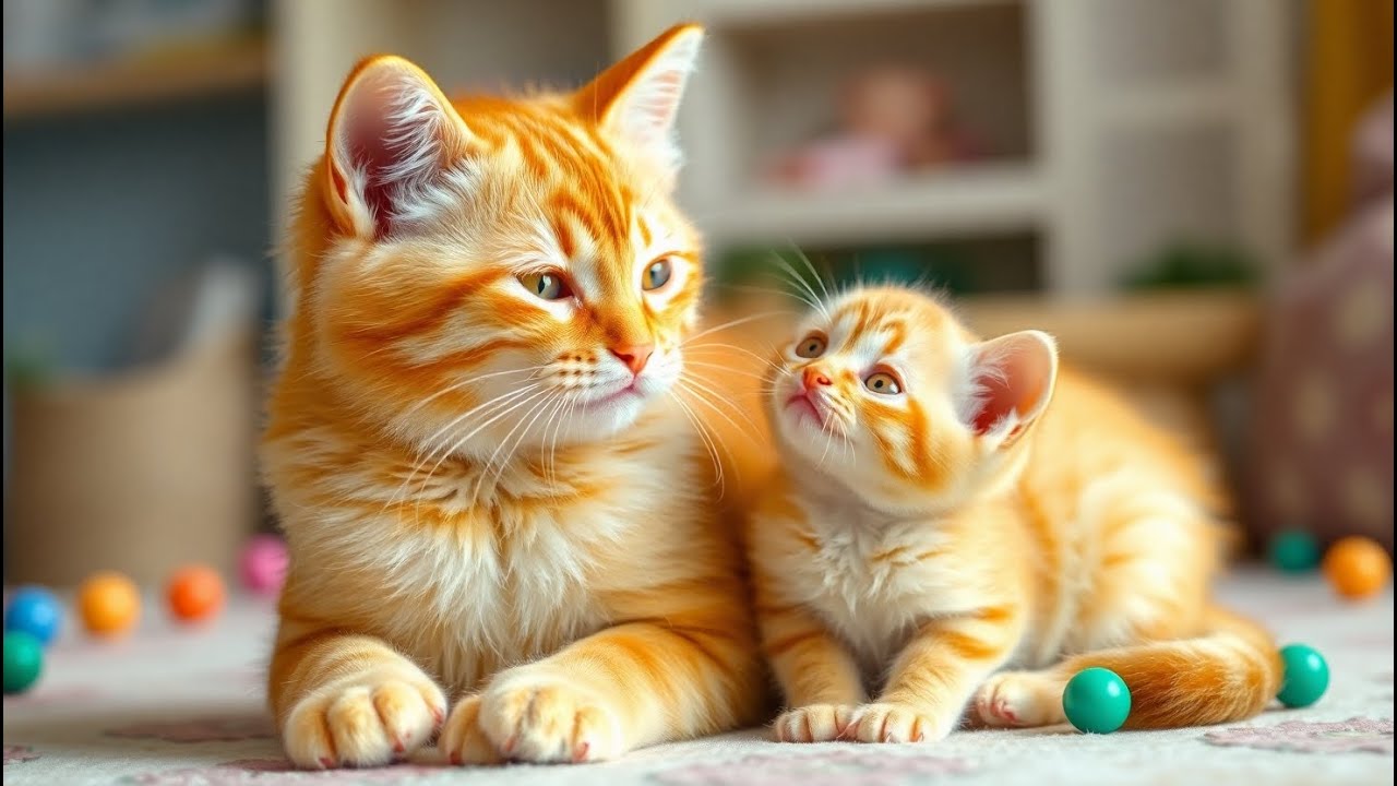 The most beautiful moments of a mother and her little cat 🐾💛
