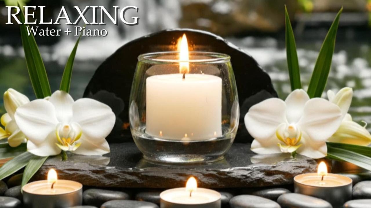 Relaxing Music Relieves Stress, Anxiety and Depression - Bamboo Water Fountain + Healing Piano Music