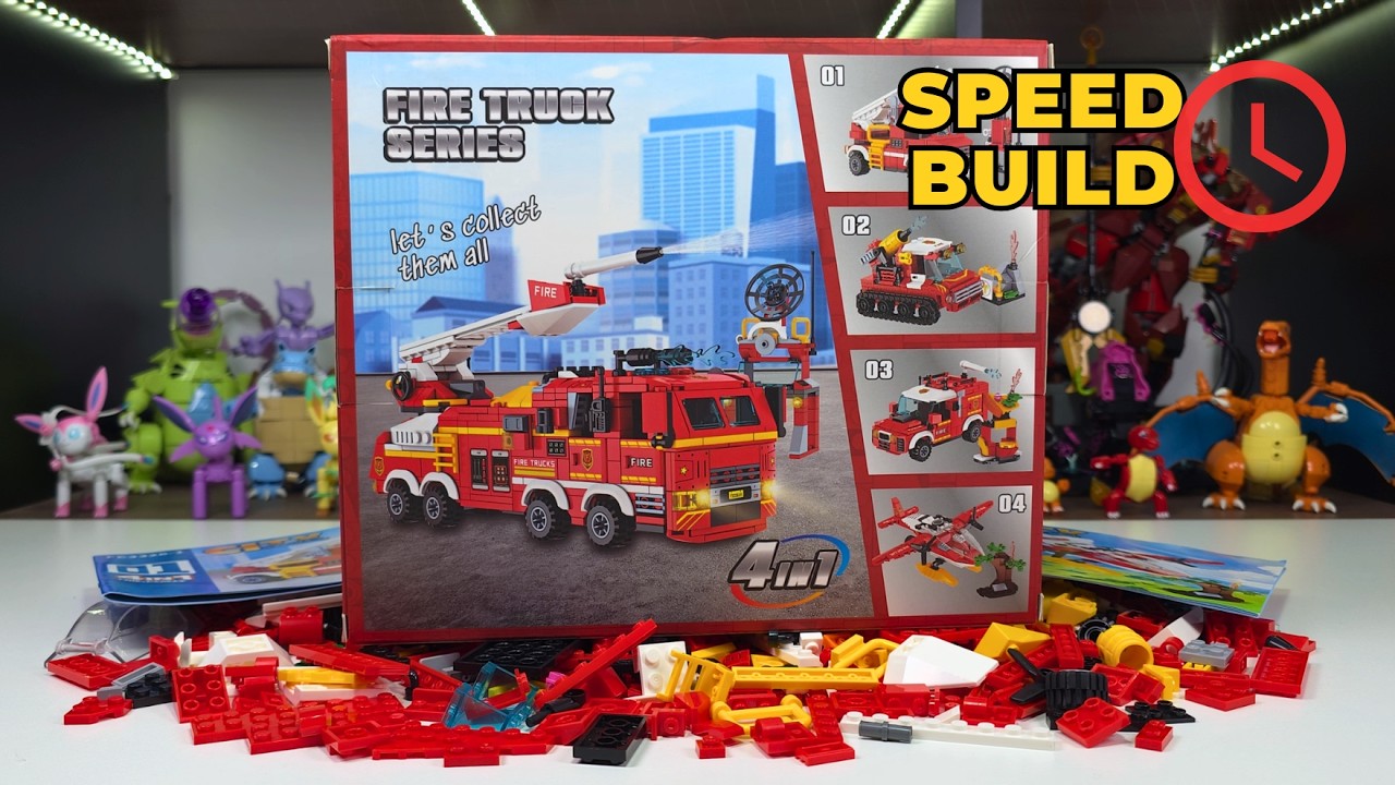 משאית כיבוי אש 4 ב-1 לא רשמית של LEGO City - LEGO Speed ​​Build