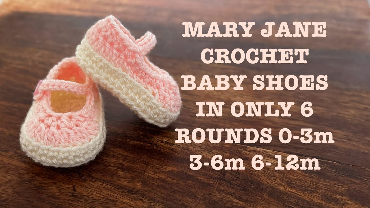 How to crochet easy baby Mary Jane booties sizes 0-3m 3-6m 6-12m beginner friendly