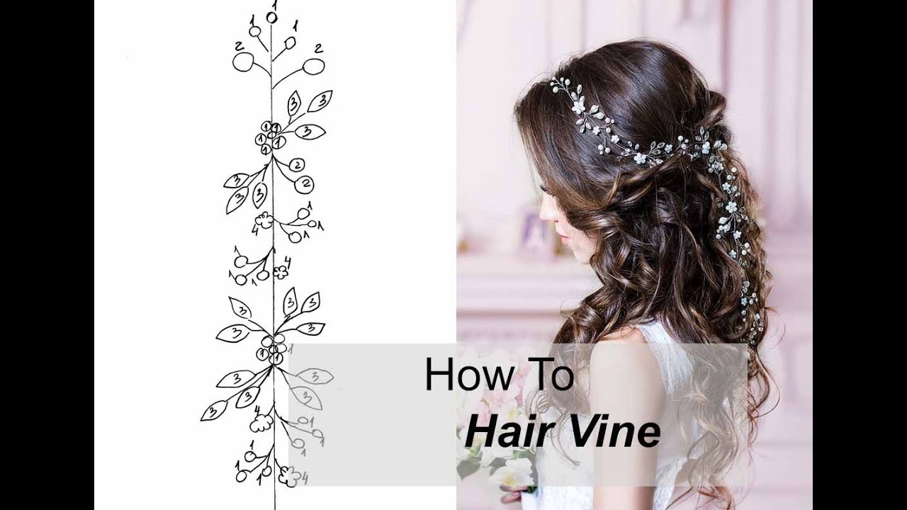 How to Make Long Hair Vine With Flowers Leaves - Easy DIY Hair Accessory Hair Comb, Tiara, Headband