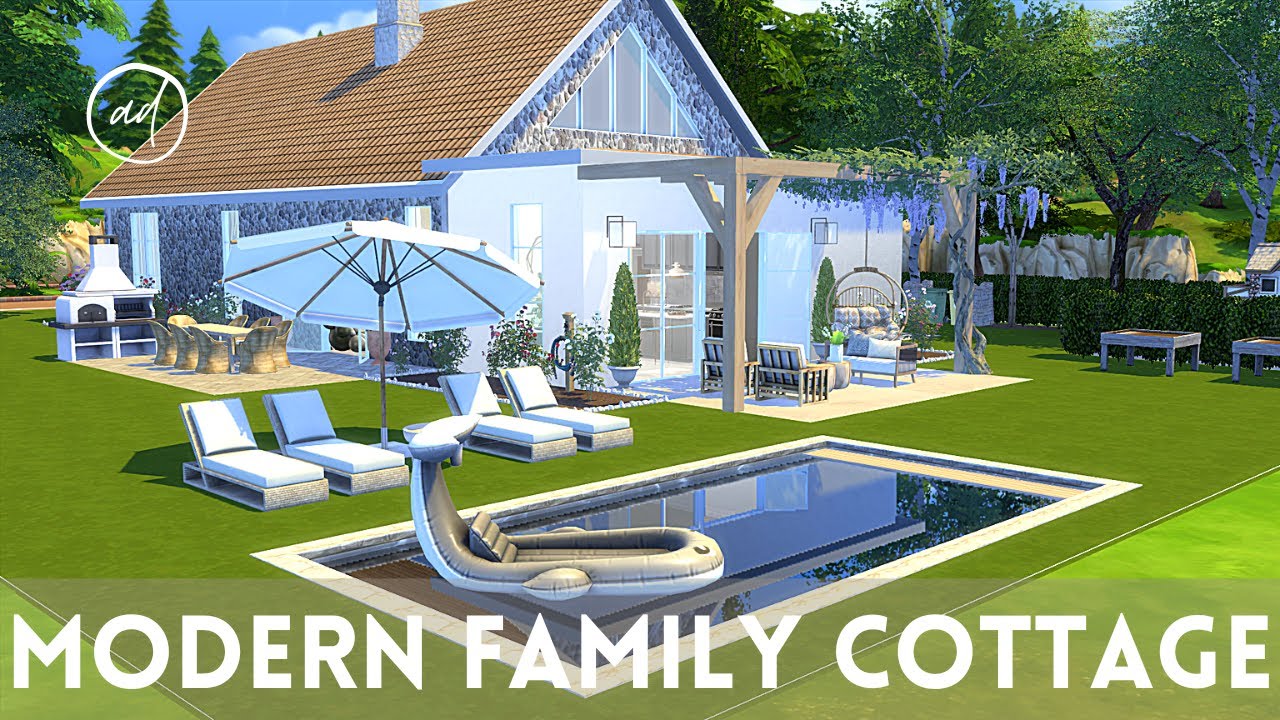 MODERN FAMILY COTTAGE || Sims 4 ||CC SPEED BUILD