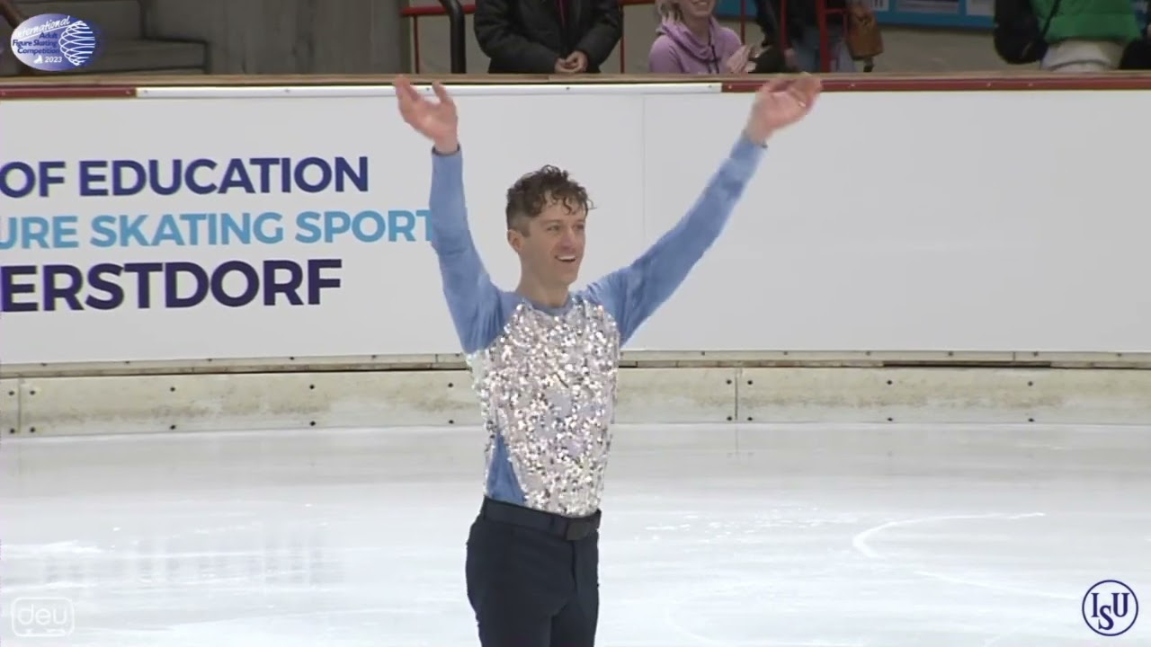 OFFICIAL - 2023 ISU Oberstdorf Adult - Silver Men II (& I) Free Skate - Jonathan Keuhl CAN = 31.64🥉