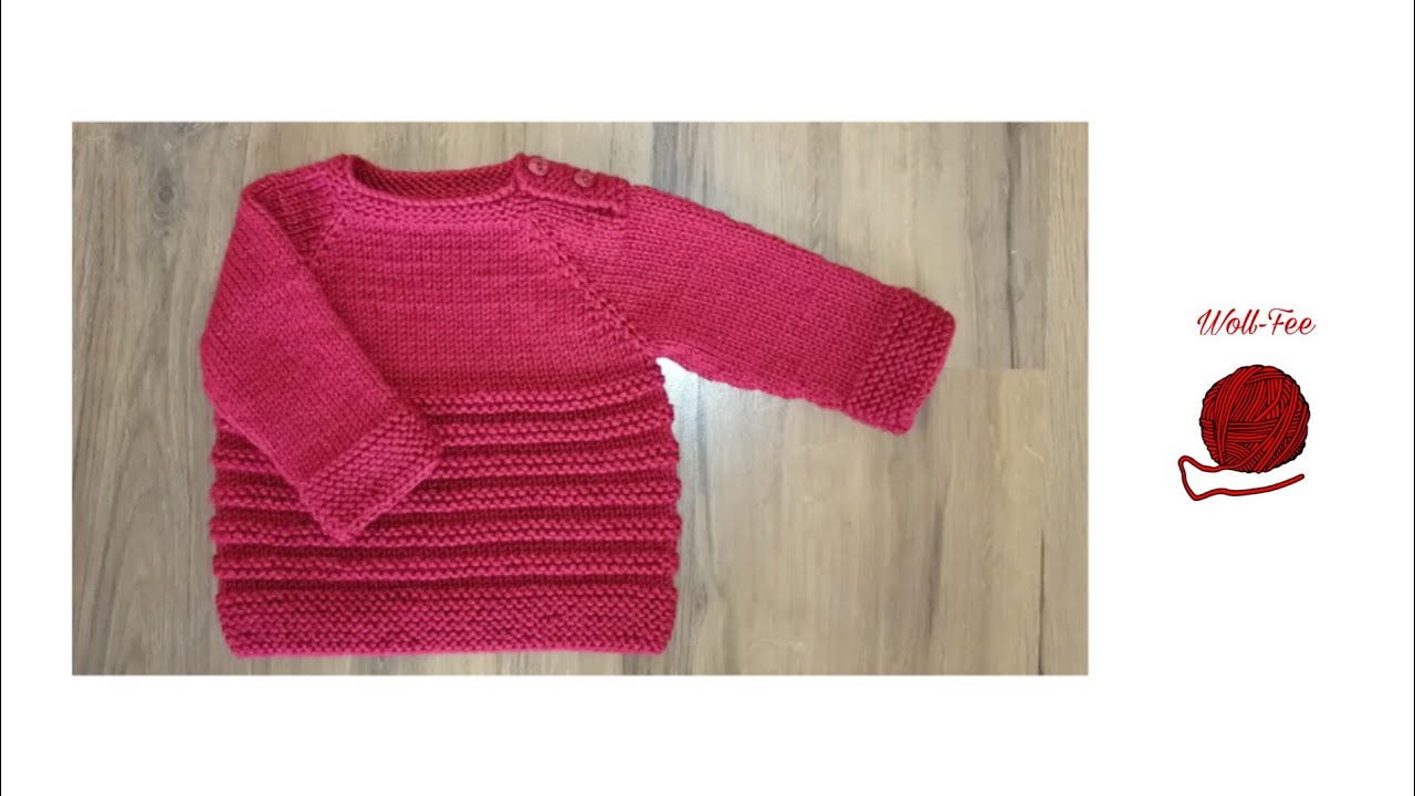 Babypullover mit Knopfleiste stricken, Schritt für Schritt, siehe Beschreibung für andere Größen