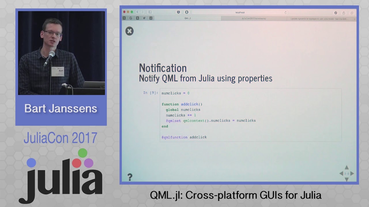 QML.jl: Cross-platform GUIs for Julia | Bart Janssens | JuliaCon 2017