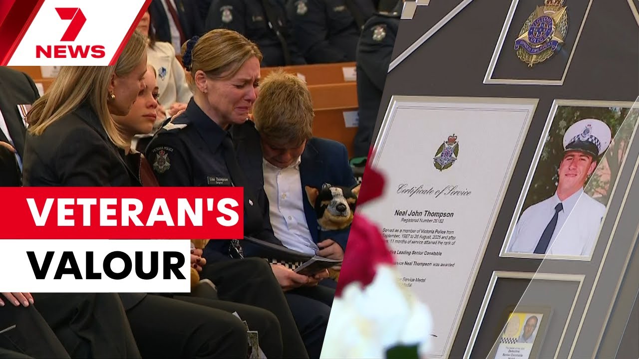 Final farewell for fallen officer - Manhunt for Dezi Freeman set to reach two-week mark | 7NEWS