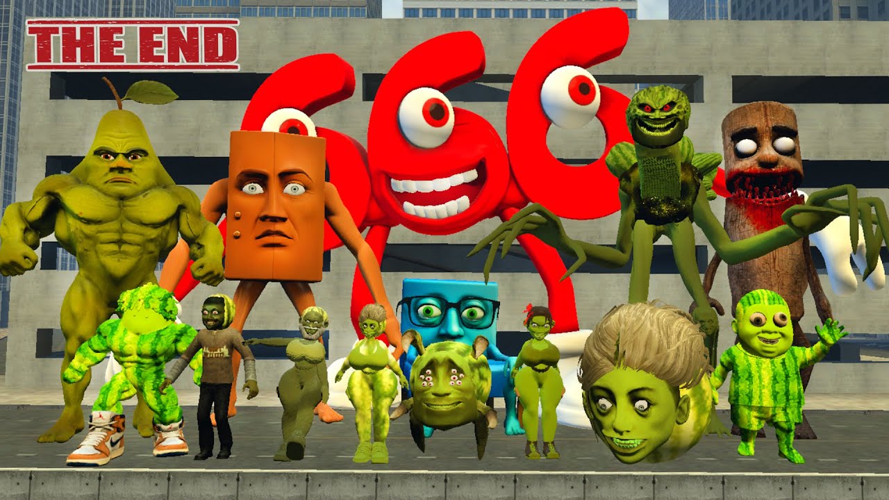 Dangerous Raid All Lin Gang Melon Cursed Monster Bosses Sniper Shot Golden City Battle in Garr's Mod