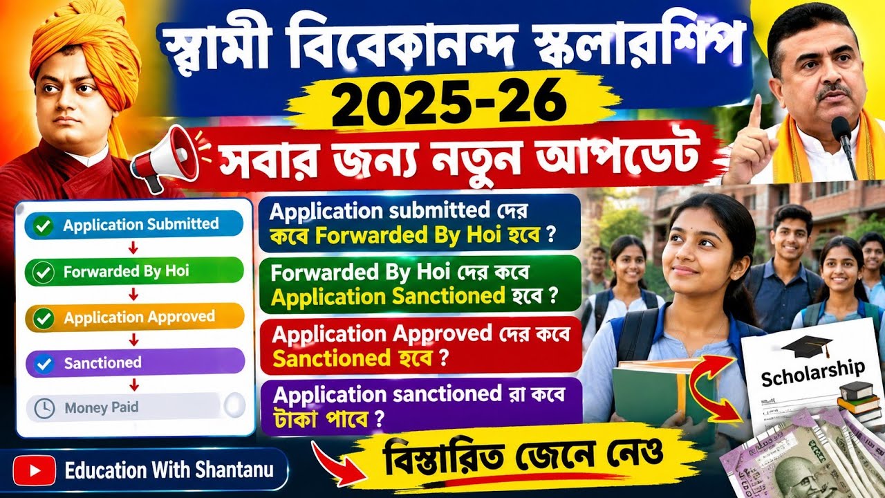 SVMCM Scholarship Payment update 2026। SVMCM scholarship 2025-26 taka kobe pabo। New Update 2026