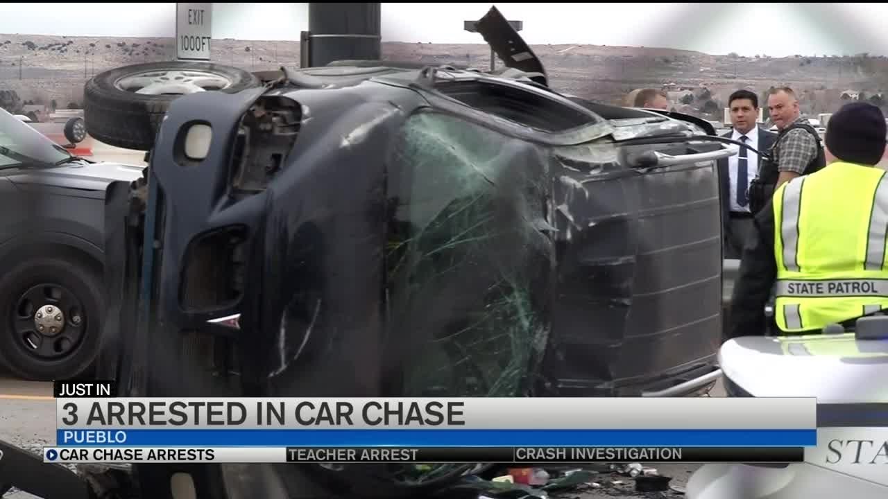 Teens wanted for carjacking caught following chase, crash on I-25