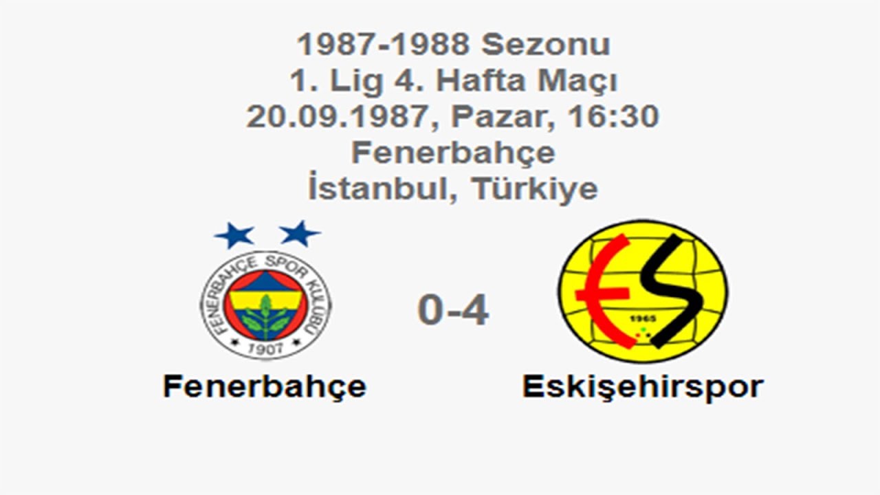 Fenerbahçe 0-4 Eskişehirspor [HD] 20.09.1987 - 1987-1988 Turkish 1st League Matchday 4