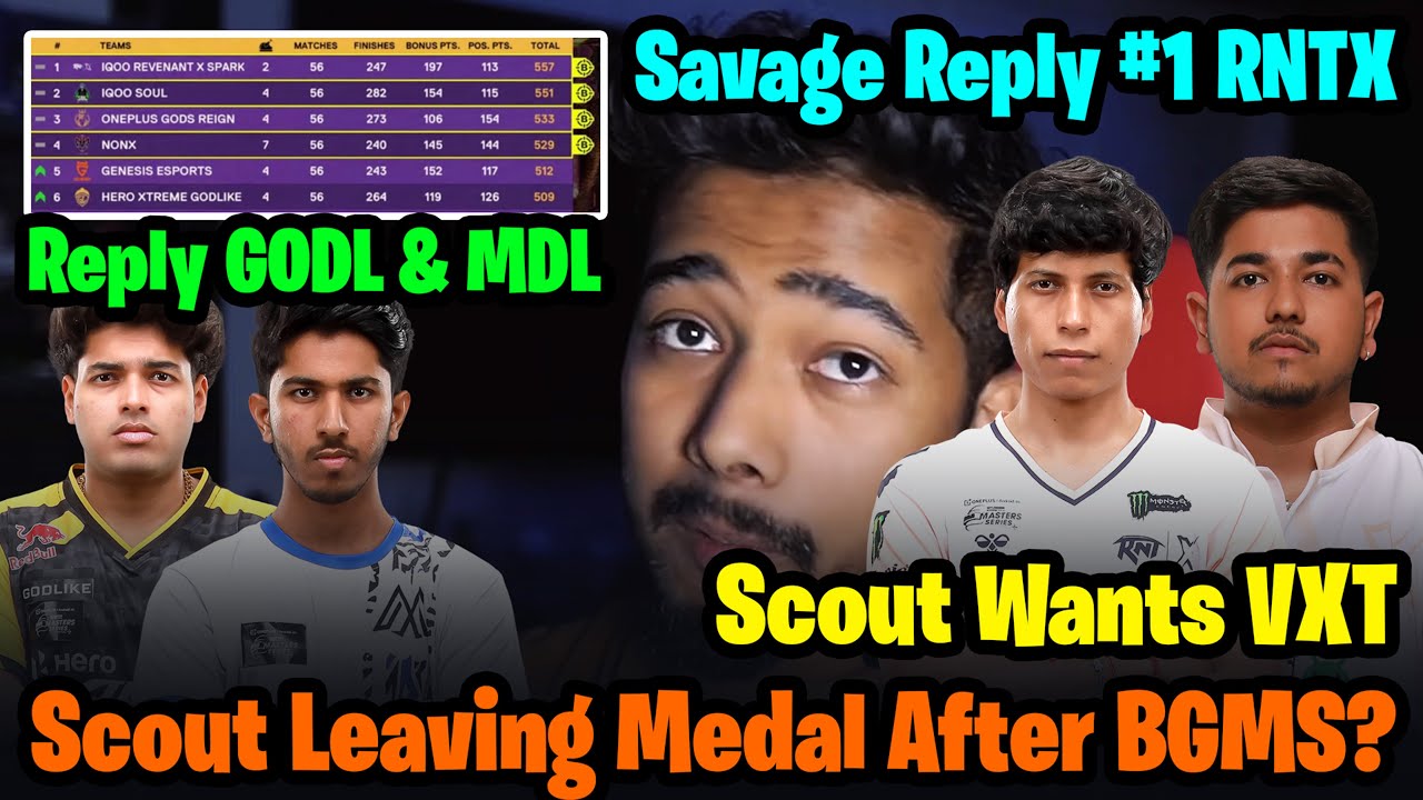 Scout Wants VXT🙂&zwj;&harr;️ Leaving Medal?🥵 Savage Reply RNTX BGMS Finals Qualify 🥶Sensei NinjaJOD & GODL