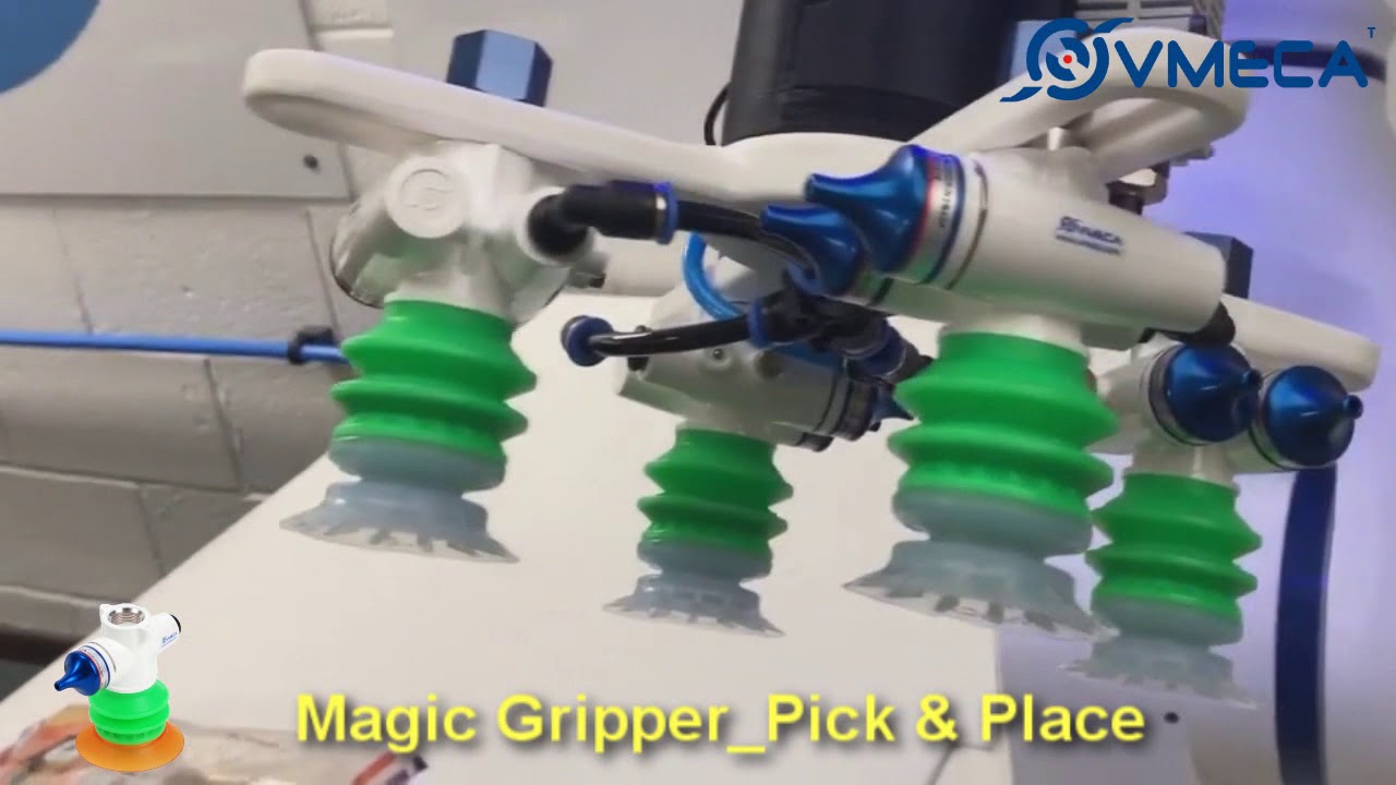Vacuum Pick and Place Robots for Plastic Pacakge with VMECA Magic Grippers