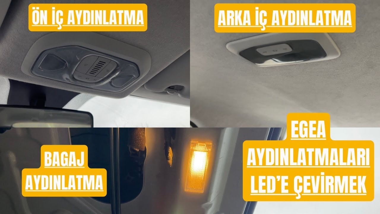 FİAT EGEA | TAVAN AYDINLATMALARI NASIL SÖKÜLÜR | BAGAJ AYDINLATMASI SÖKME | HEPSİNİ LED YAPTIK