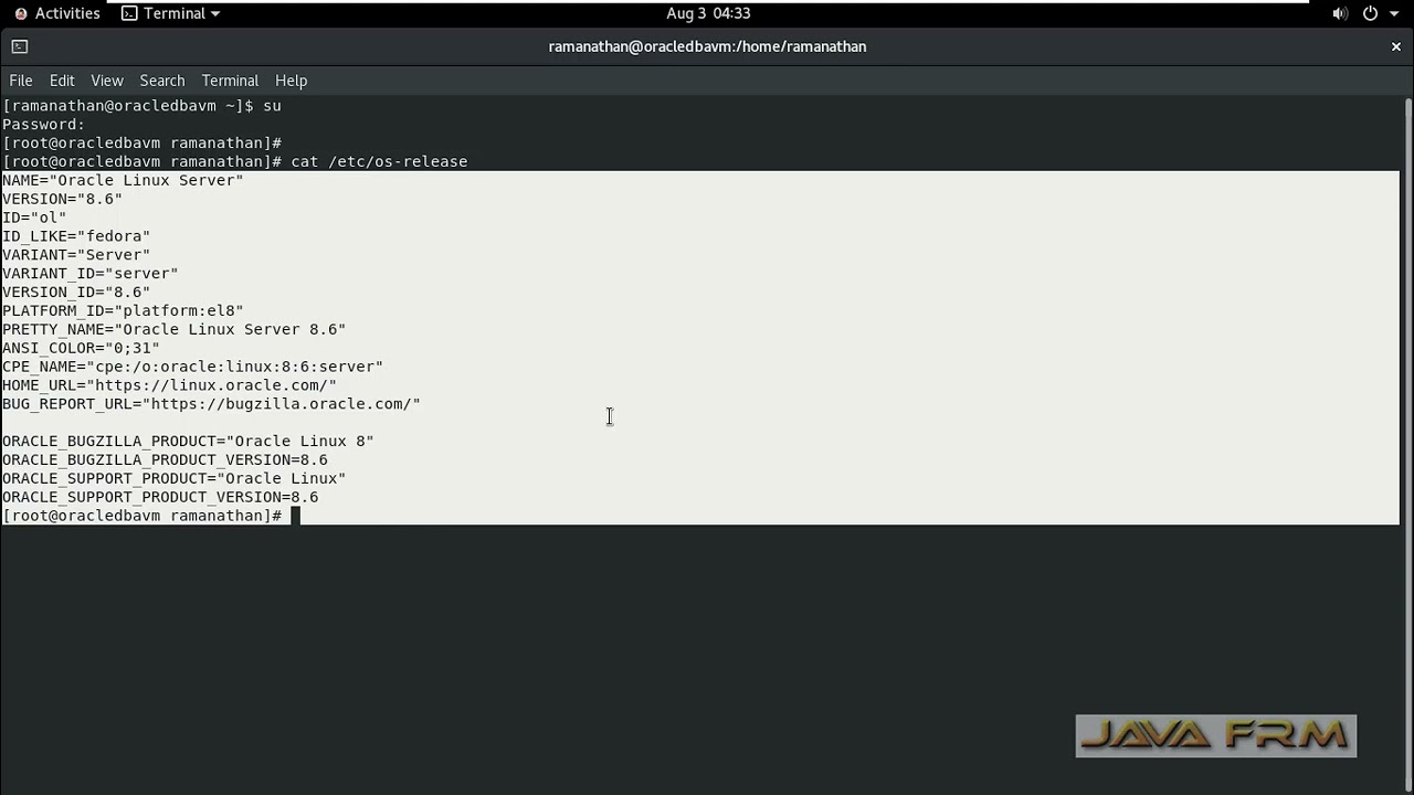 How to check OS Release Version on Oracle Linux 8
