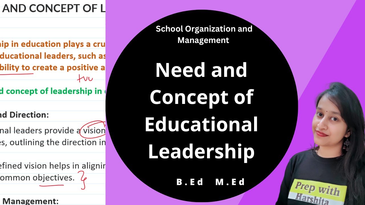 Need and Concept of Leadership in Education | School organization and Management