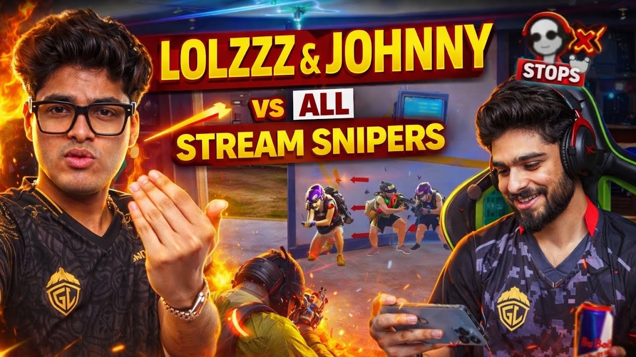 Jonathan & Lolzzz Vs All Stream Sniper #jonathangaming #lolzzzgaming #bgmi #trendingvideo #turnament