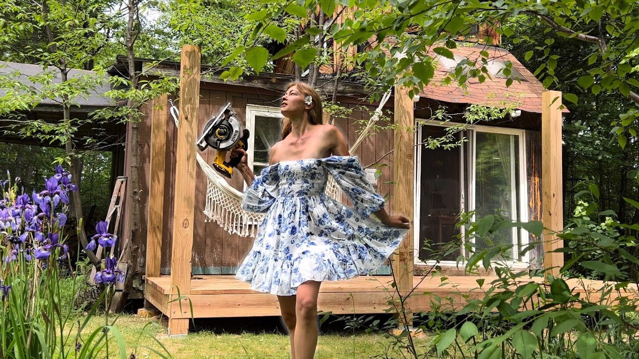 building a deck on my cottage by myself (ft. chaotic dancing)