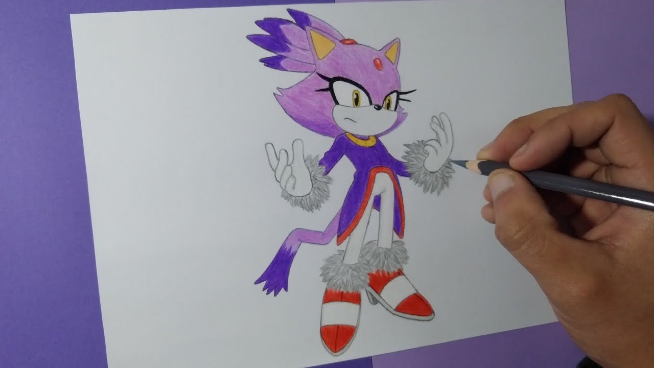 Dibujando a Blaze the Cat | Sonic Forces: Speed Battle | Drawing Blaze the Cat