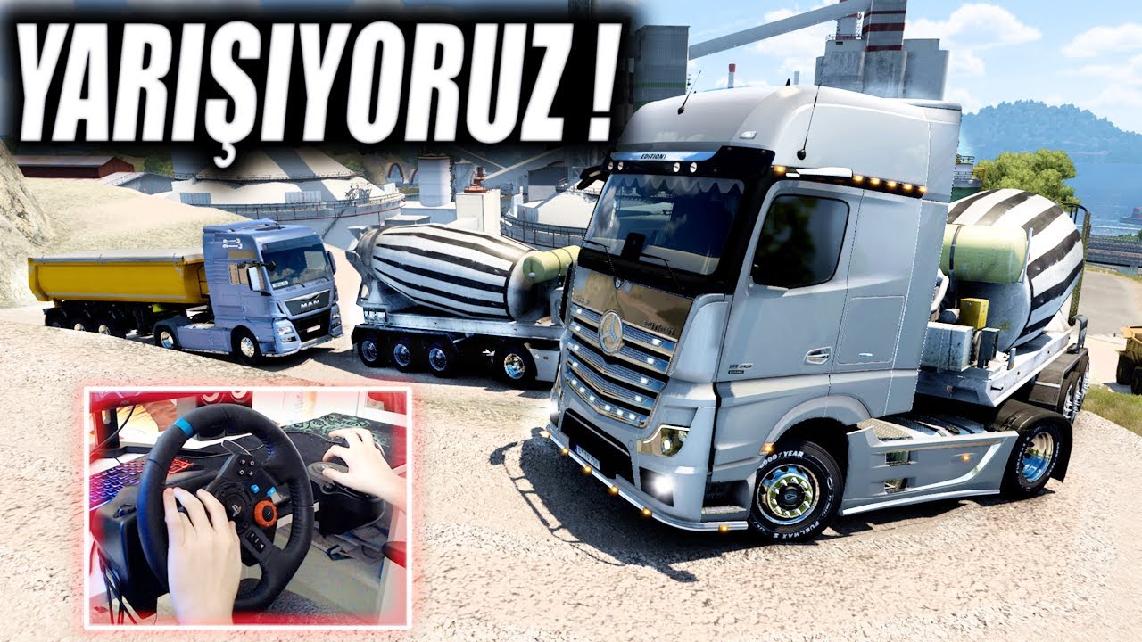 ÇİMENTOCULAR YARIŞIYOR !!! YOLU KAYBETTİK w/@oguzhankaplan ETS 2 MOD 1.43 [ Logitech G29 ]