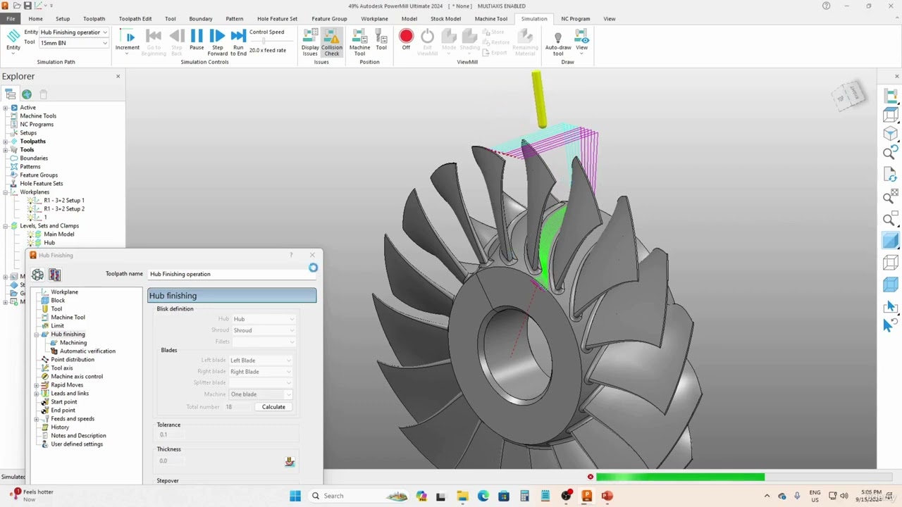 Autodesk PowerMill Tutorial | Day 34: Multi-Axis Hub Finishing Strategy | CAM Course