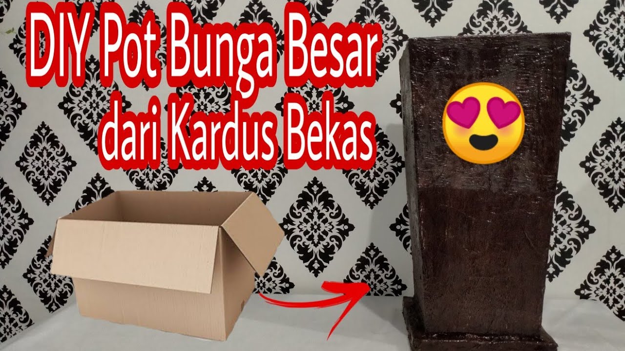 Membuat Pot Bunga || Diy Pot Sudut dari Kardus