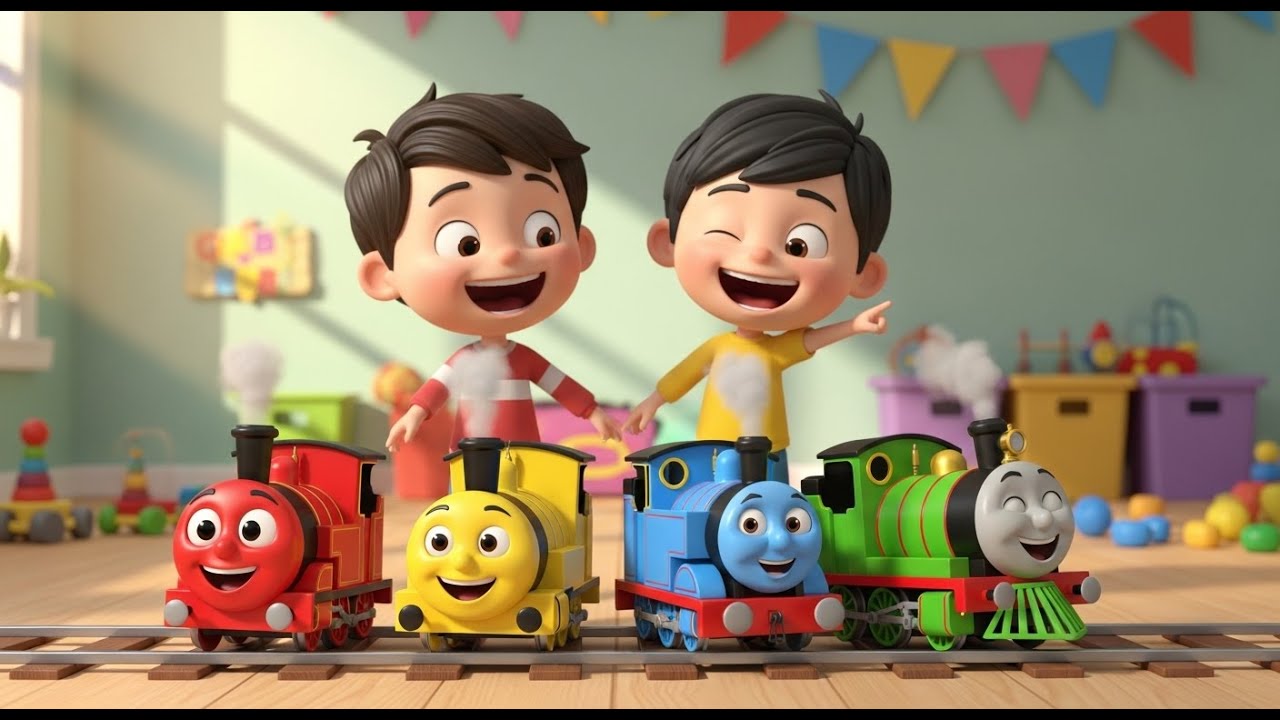 Quatro Pequeños Trencitos de Juguete Choo Choo | Canciones Infantiles y Rimas para Niños