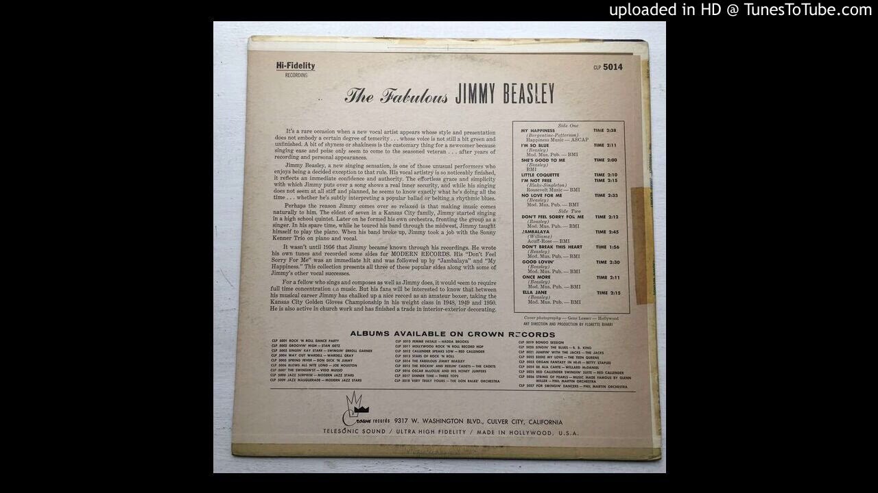 Jimmy Beasley - Don't Break This Heart Of Mine (1957)