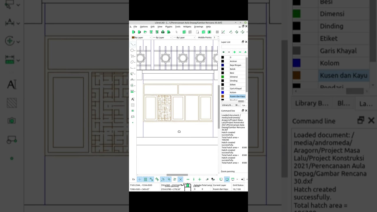 #librecad How to Hatch Calligraphy