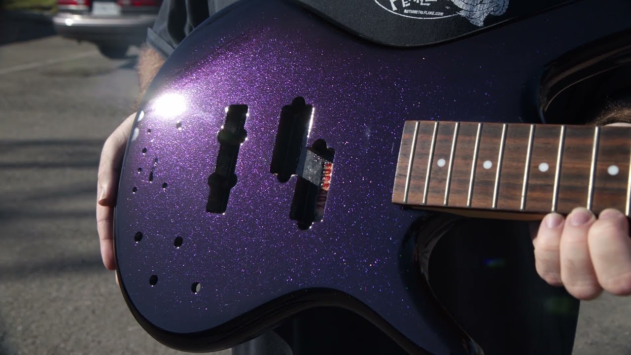 Painting a Skate Deck and Ibanez Bass with Nightshade All-in-1 Pearl, Flake and Kandy Coat!