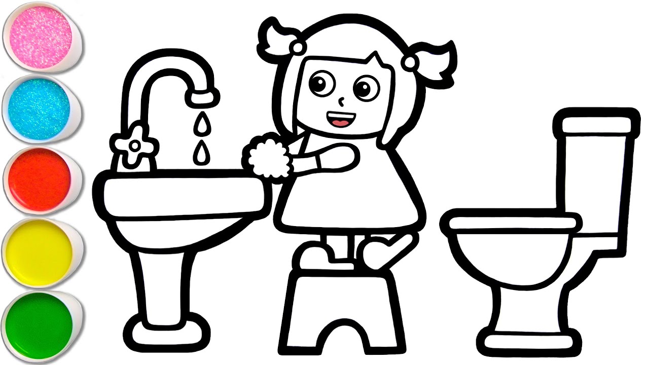 Gambar Cuci Tangan Menggambar, Melukis, Mewarnai untuk Balita dan Anak | Tips Cat Air #169