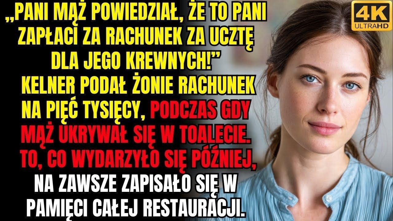 „Pani mąż powiedział, że to pani zapłaci rachunek za ucztę dla jego krewnych!”Kelner podał rachunek