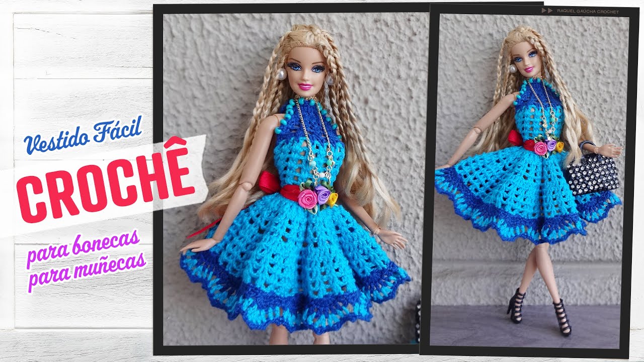 Vestido Fácil de Crochê para Bonecas
