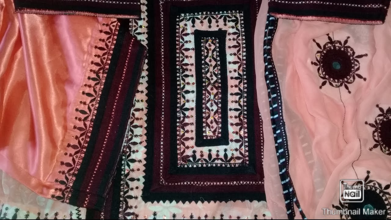 Balochi dress / embroidered with zig zag machine/ new design awesome design