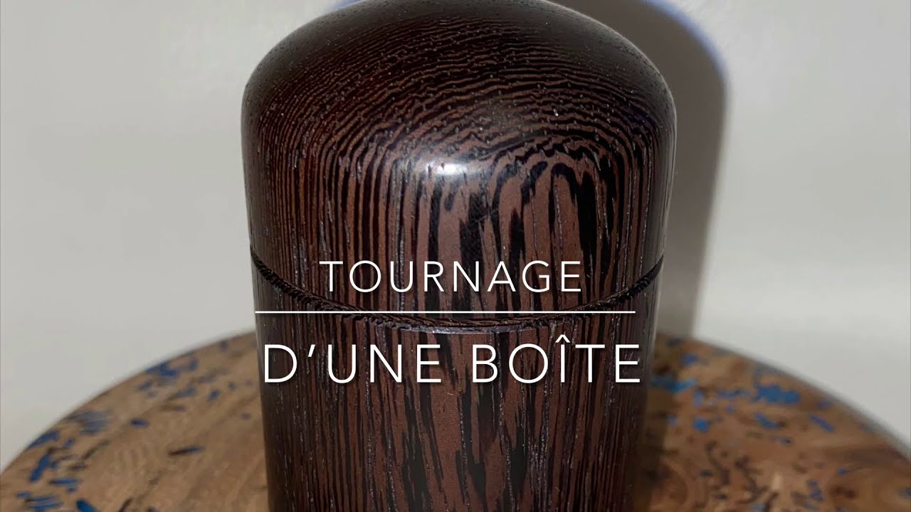 Woodturning lidded box     tournage d'une petite boite en  wenge