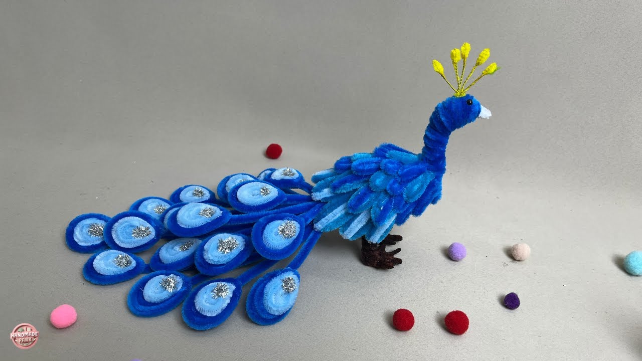 🪿DIY Animal🪿 How to make Peacock with Pipe Cleaner | Fuzzy Wire craft !