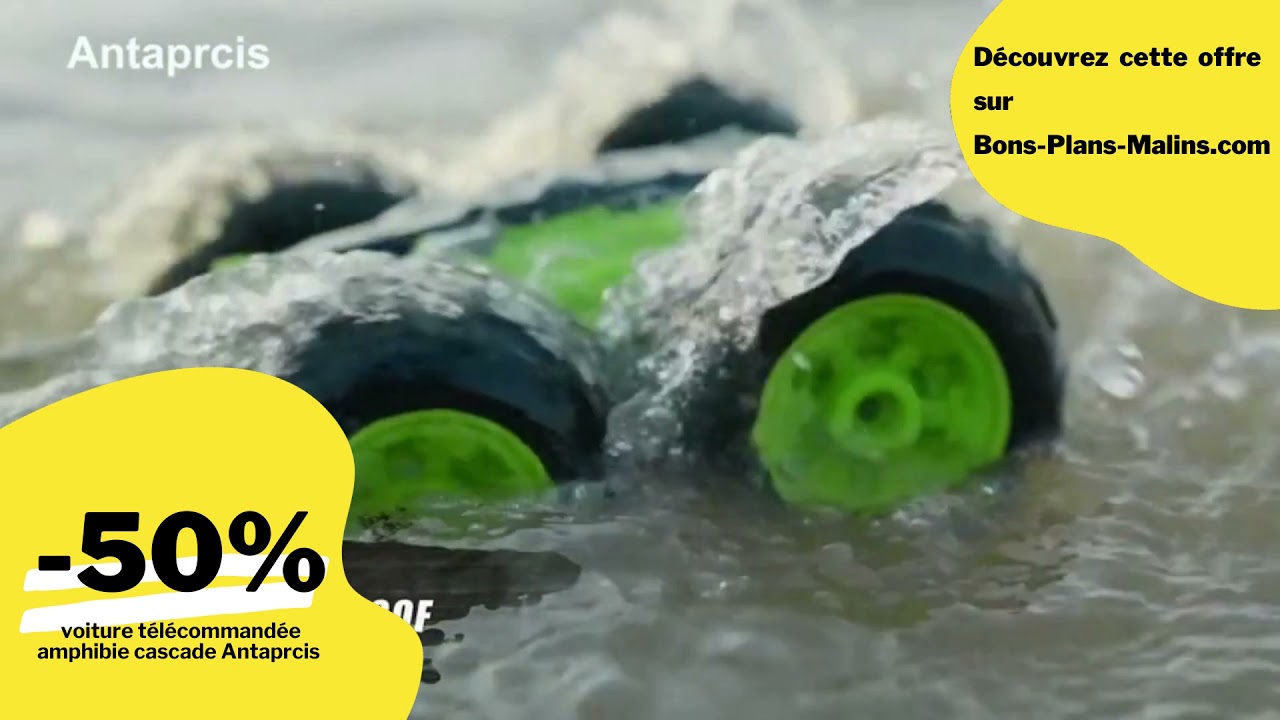 Voiture t&eacute;l&eacute;command&eacute;e amphibie terre et eau cascade Antaprcis
