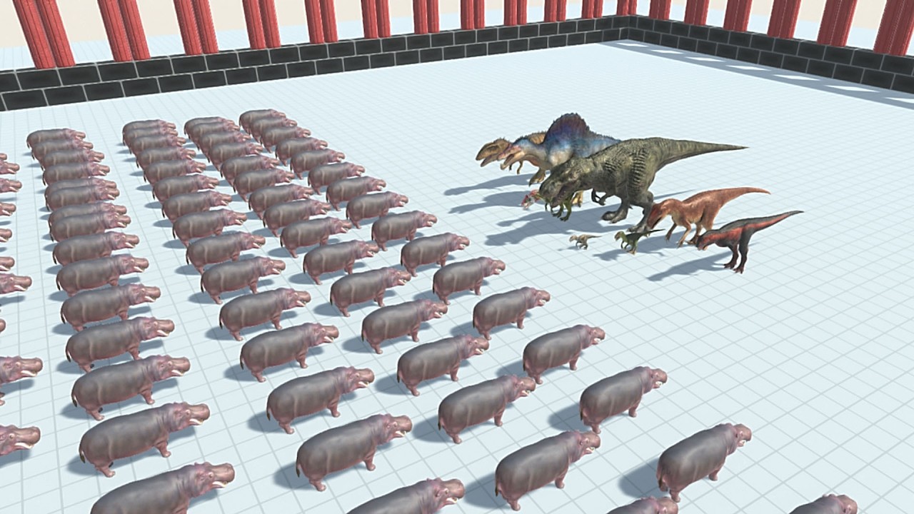 100 Hippopotamus VS All Team in ARBS