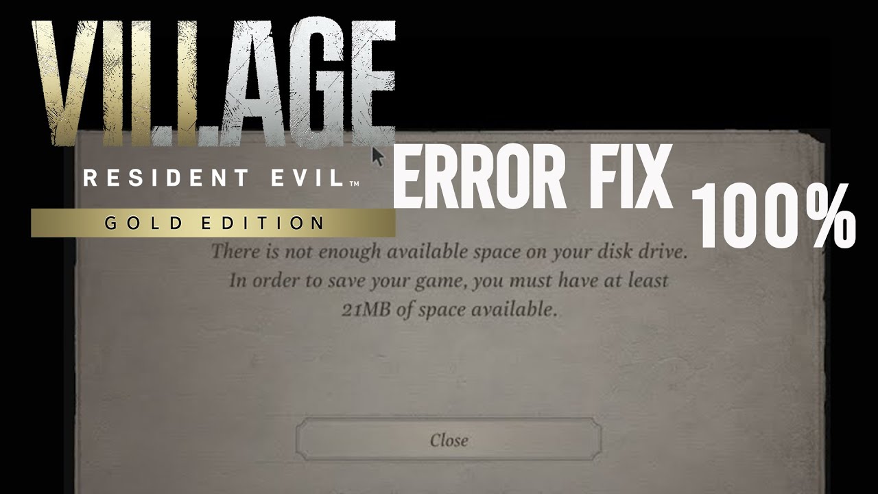 Resident Evil Village: Недостаточно места на диске: решение ошибки