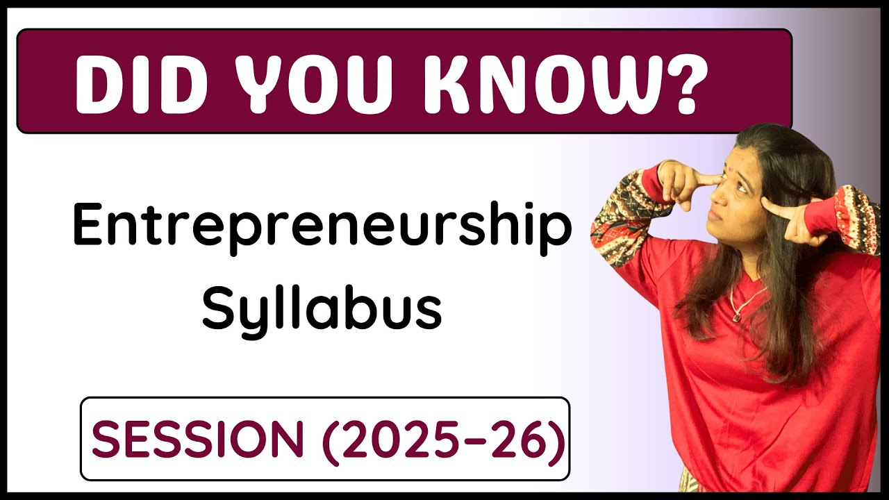 B.Com 1st Year Syllabus 2025–26 | Entrepreneurship Full Syllabus | Chapter-Wise Complete Guide
