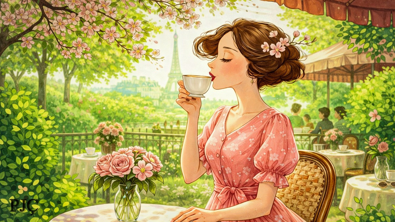 Soft Spring Paris Caf&eacute; 🌸 1940s French Vintage Jazz | Cozy, Elegant & Relaxing Vibes ☕