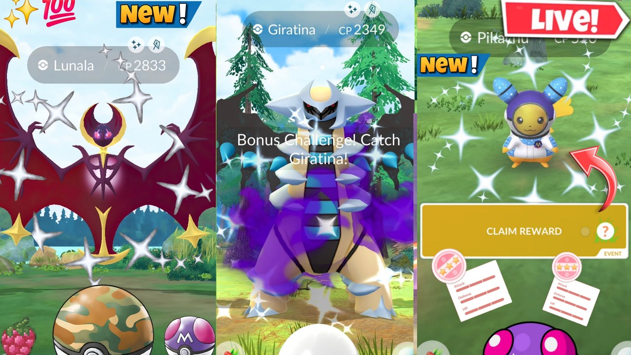Охота✨️на шайни Пикачу-космонавта и рейд на Луналу в Pokemon Go