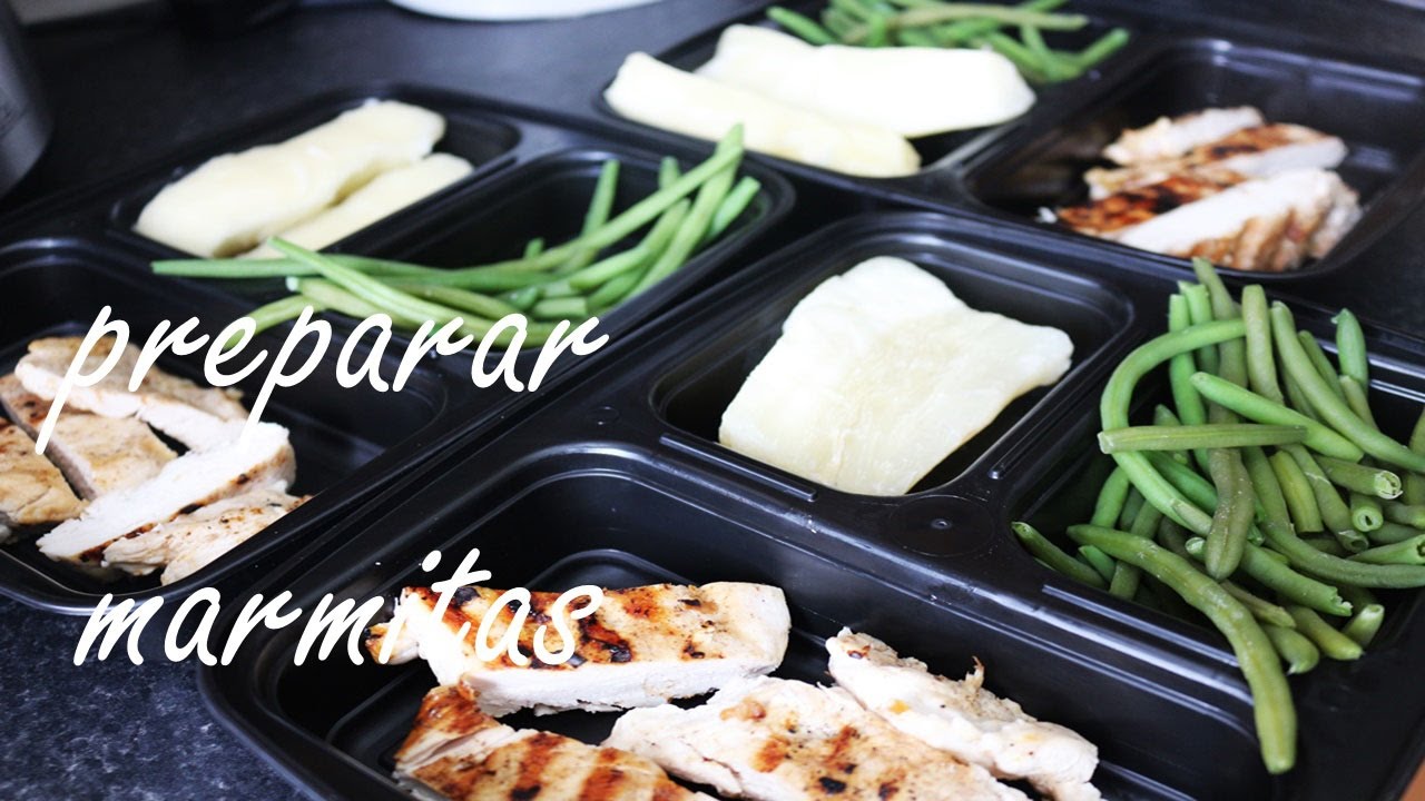 Marmita Saudável: Mandioca, frango grelhado e feijão verde | Meal prep | Joanabbl 180