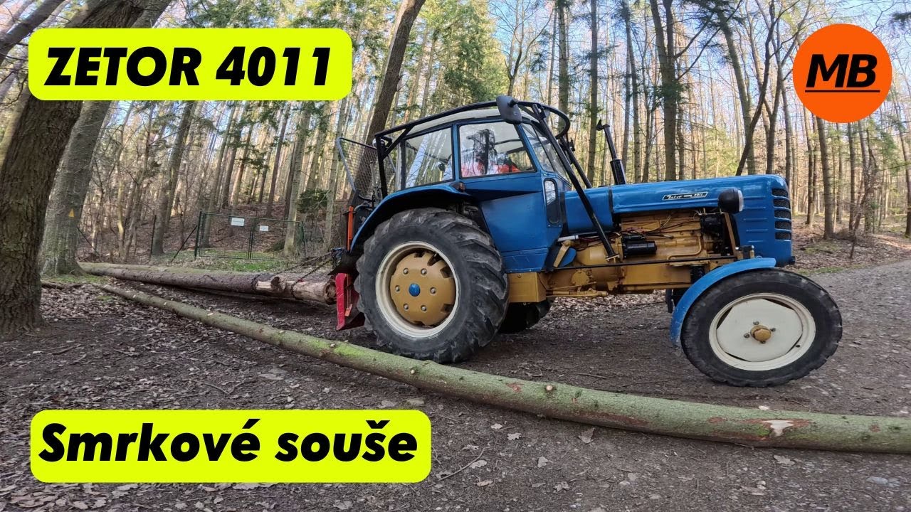 ZETOR 4011 - STIHL MS 500i - Smrkové souše pro hospodu