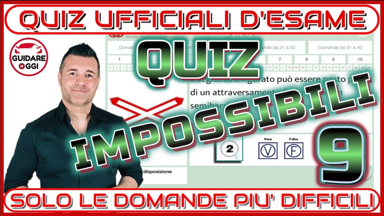 QUIZ IMPOSSIBILI  #9 - 4 DOMANDE DELL’ESAME TEORICO DELLA PATENTE CON UN’ALTA PERCENTUALE D’ERRORE