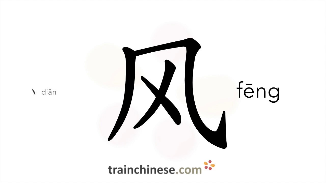 Как пишется 风 (fēng) – ветер — порядок черт, ключ, примеры и произношение